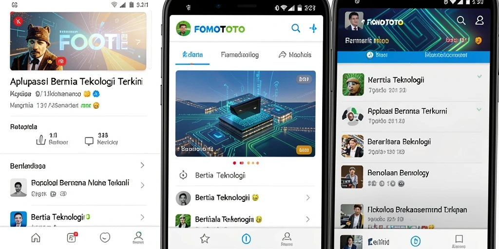 Tampilan antarmuka pengguna aplikasi FOMOTOTO yang modern dan mudah digunakan.