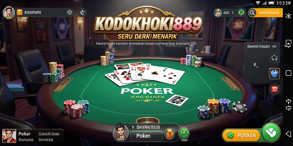 Tampilan antarmuka <strong>KODOKHOKI889</strong> yang menarik dan fungsional untuk permainan Poker.