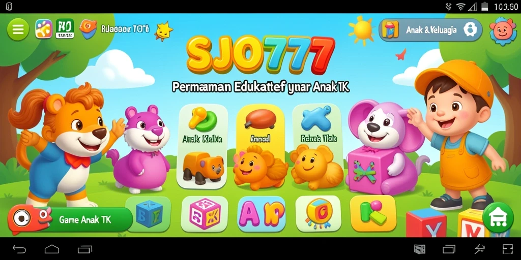 Tampilan antarmuka SJO777 yang ceria dan interaktif untuk anak-anak.