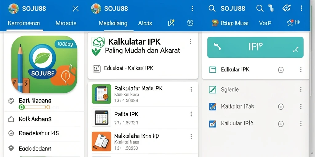 Antarmuka aplikasi SOJU88 untuk Kalkulator IPK yang sederhana.