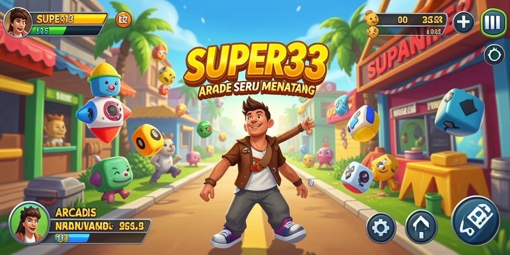 Tampilan antarmuka permainan Arcade yang menarik dan responsif.