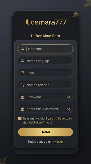 Cara Mudah Registrasi Akun cemara777 untuk Pengguna Android